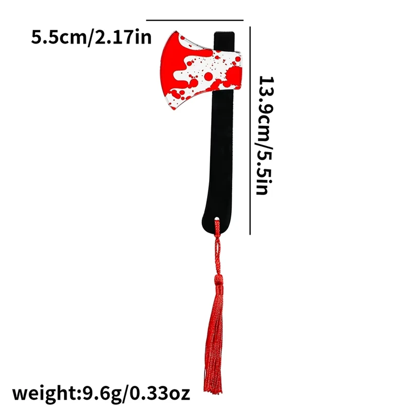 Fake Blood Axe Knife Chopper Model Resin Horror Desktop Figurines Red Tassel Small Decor Crafts for Home Party Prop Display view 6