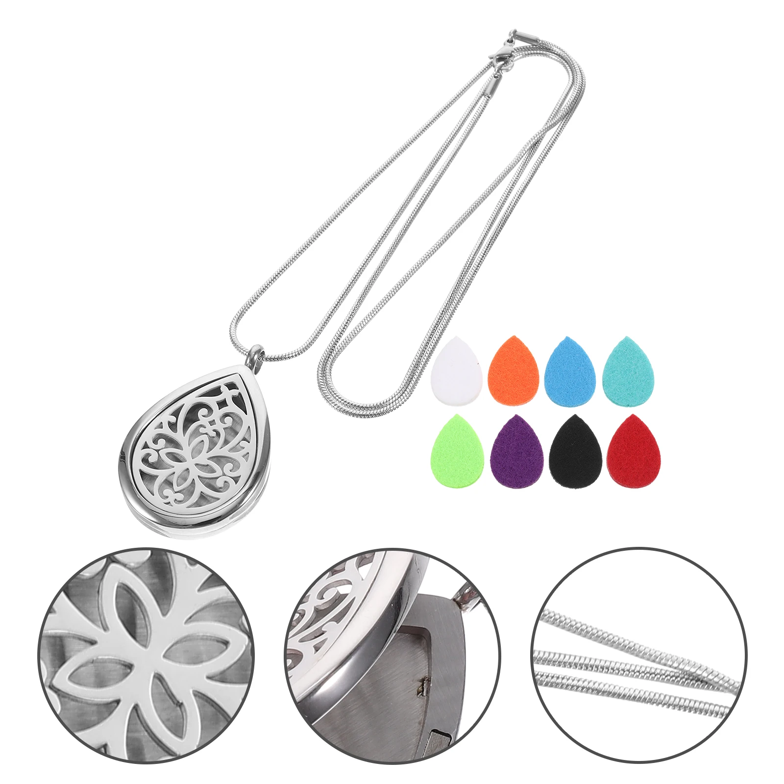 

Stainless Steel Essential Oil Necklace Necklace 28mm Diffuser Essential Oil Charm Aromatherapy Jewelry for Women