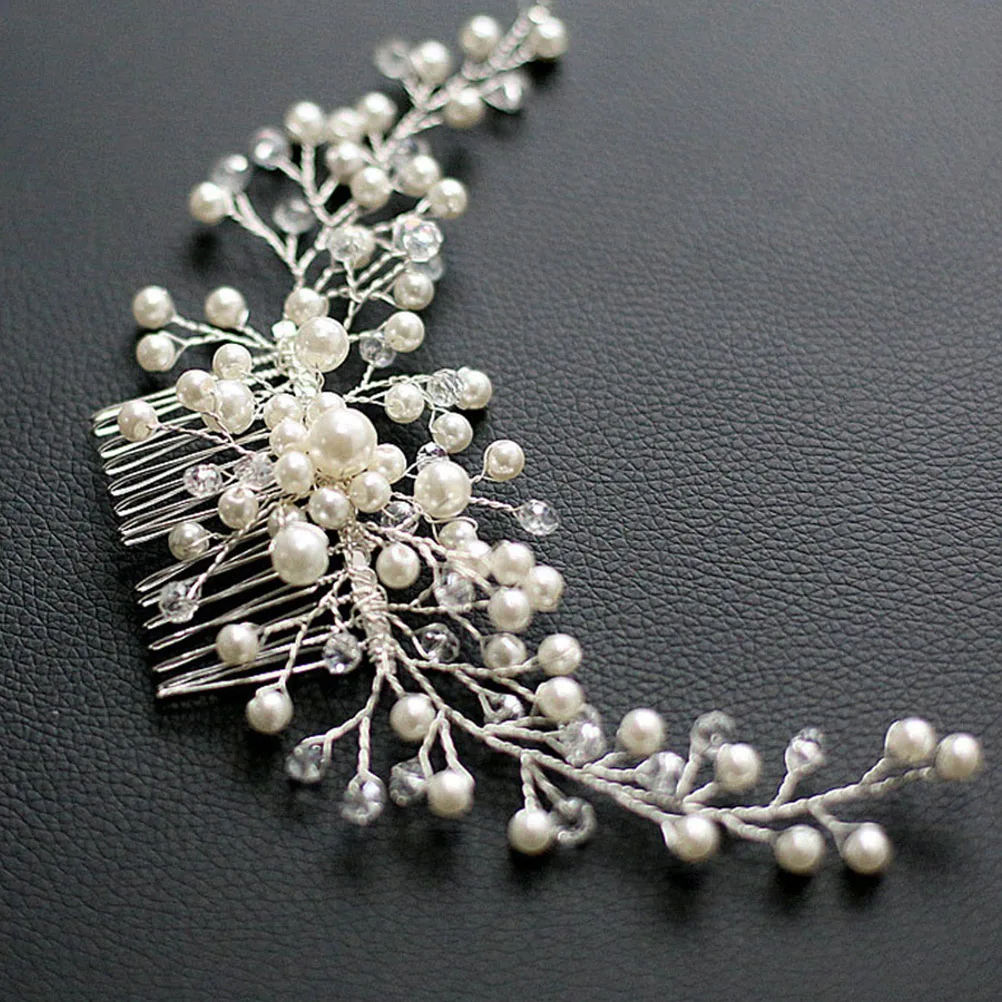 

Pearl Hair Combs for Wedding Women Accessories Bride Bridal Veil Bachelorette Party