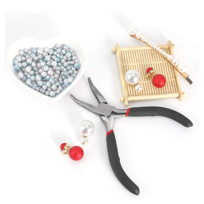 YANA50I 2Pack Bent Chain Nose Pliers And Round Nose Pliers For Crafting And Repair, Jewelry Making Supplies