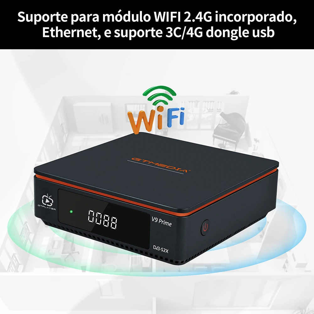 GTMEDIA V9 Prime спутниковый ресивер DVB-S/S2/S2X, 1080P VCM/ACM/Multi-stream/T2-MI поддержка BISS auto roll, Встроенный 2,4G WIFI