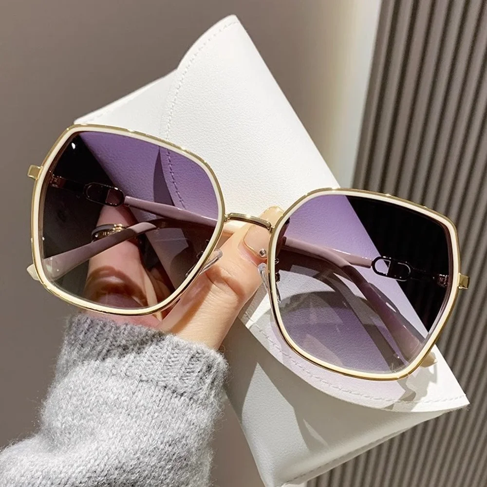 2025 نظارات شمسية UV جديدة عصرية للقيادة نظارات السفر نظارات مستقطبة ممتازة وجه مستدير مضلع