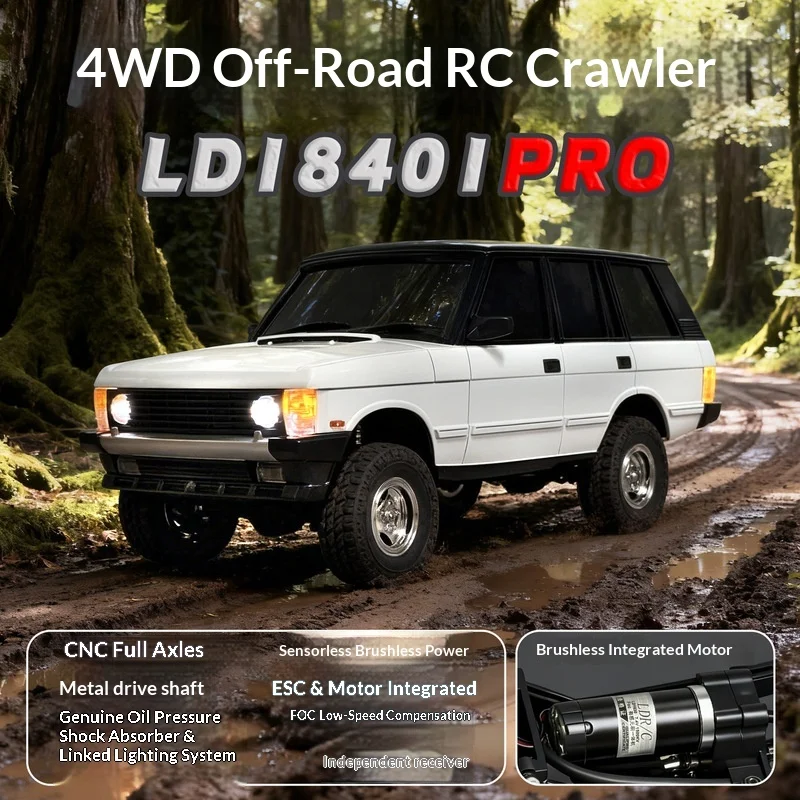 

RC Rock Crawler LD18401PRO 1:18 4WD Sensored Brushless Motor Remote Control Off Road Vehicle Outdoor Adventure Kids Toy
