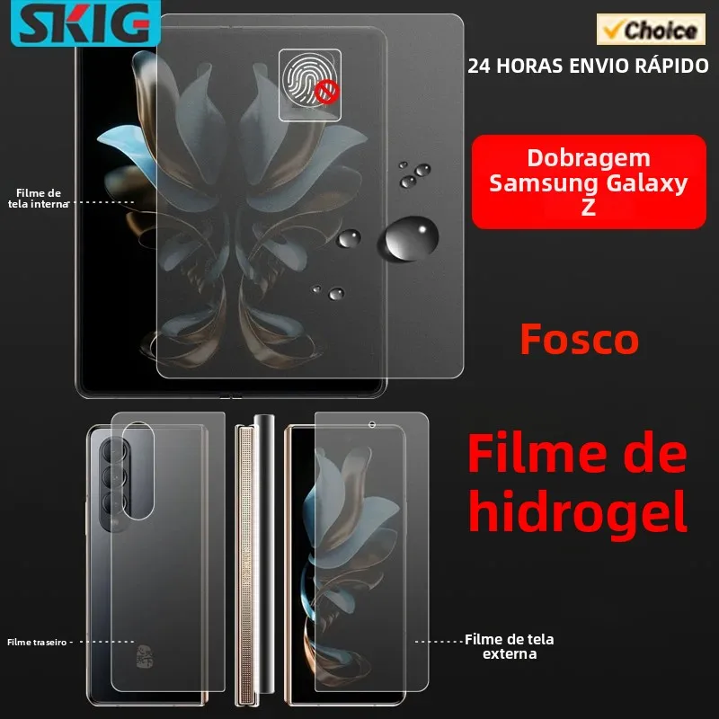 Película Protetora Fosca de Hidrogel TPU Macio para Samsung Galaxy Z Fold 7 6 5 4 3 2 5G, Protetor de Tela de Corpo Inteiro para Dobradiça Interna e Externa