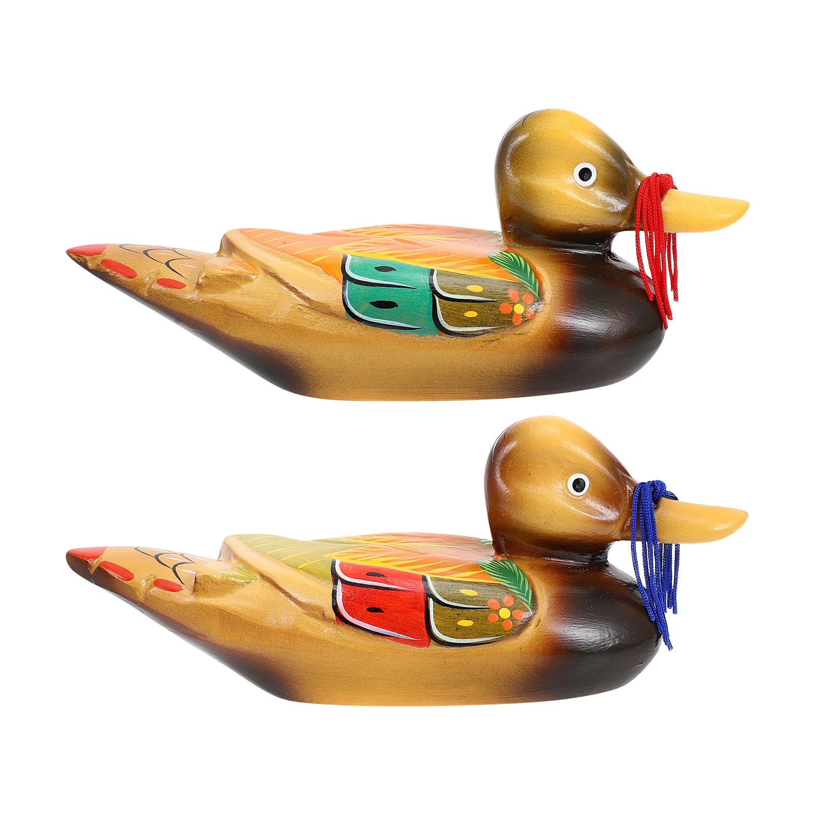 

2Pcs Ornament Wood Craft Colorful Desktop Decoration Wedding Living Room Bedroom Artware