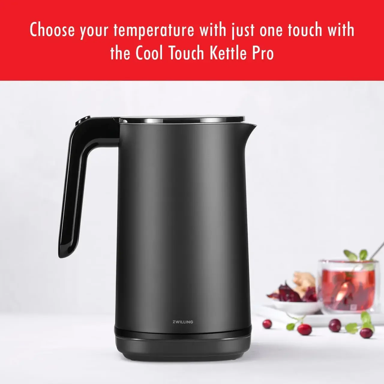 Cool Touch 1.5-Liter Electric Kettle Pro, Cordless Tea Kettle & Hot Water