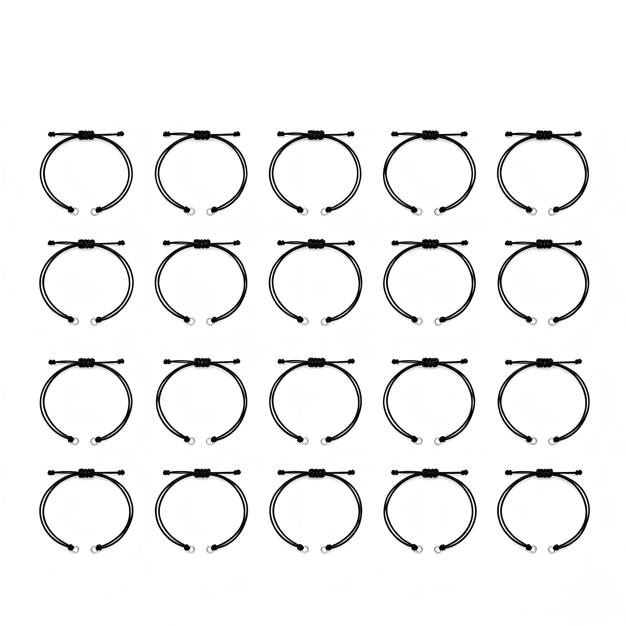 Image of 50 Stück Geflochtene Wachsschnur mit 304 Edelstahl-Schlaufe für DIY Armband-Herstellung