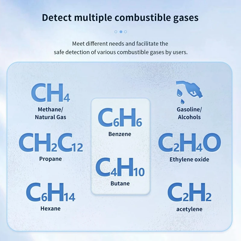1 Piece Gas Leak Detector Portable Natural Gas Detector Alarm Sound Methane Hexane With LCD Screen 2 AAA Batteries For Home C
