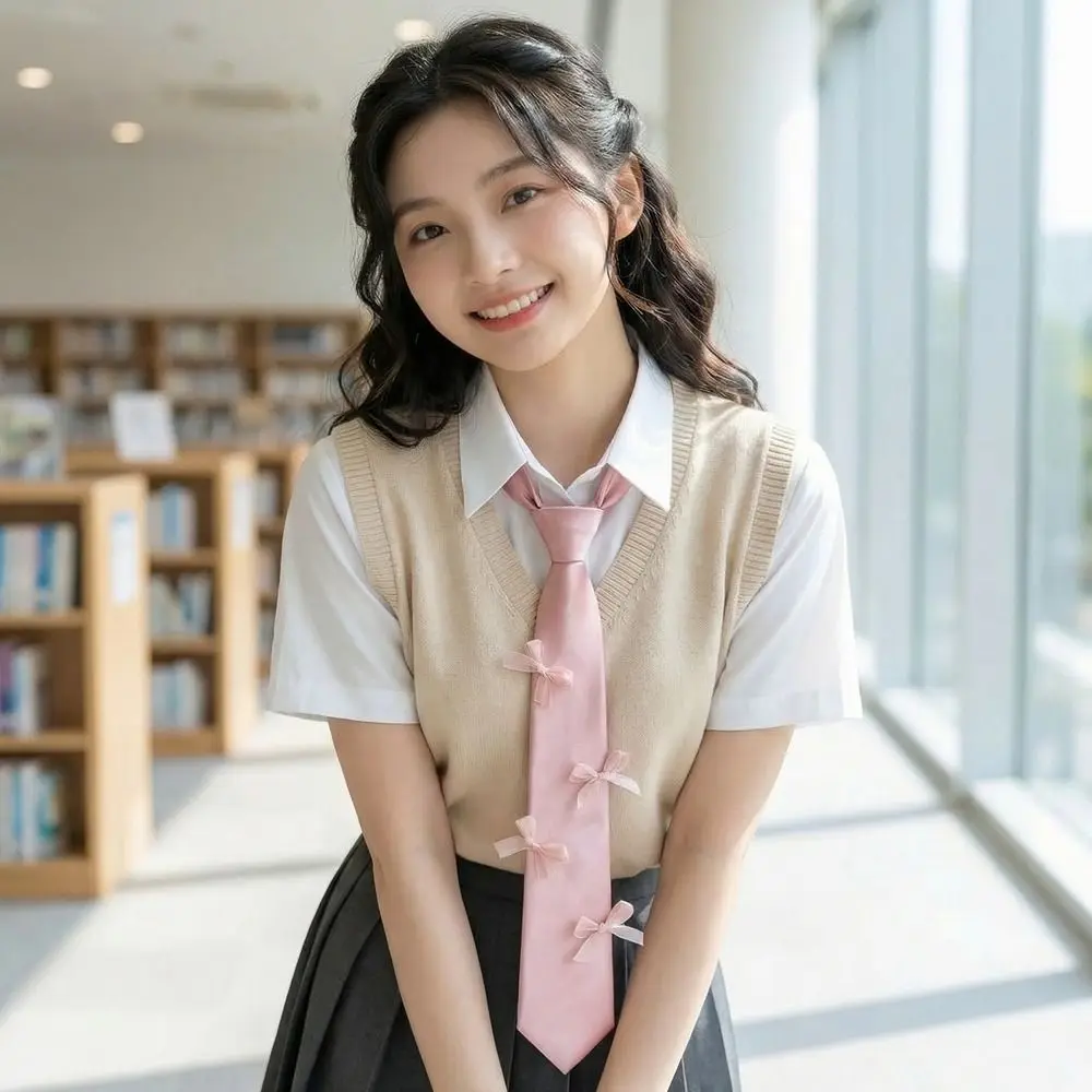 Clothing Decoration Korean Bow Tie Lace Bowknot Bow Necktie Y2K College Style Shirt Tie Decoration Uniform Suit