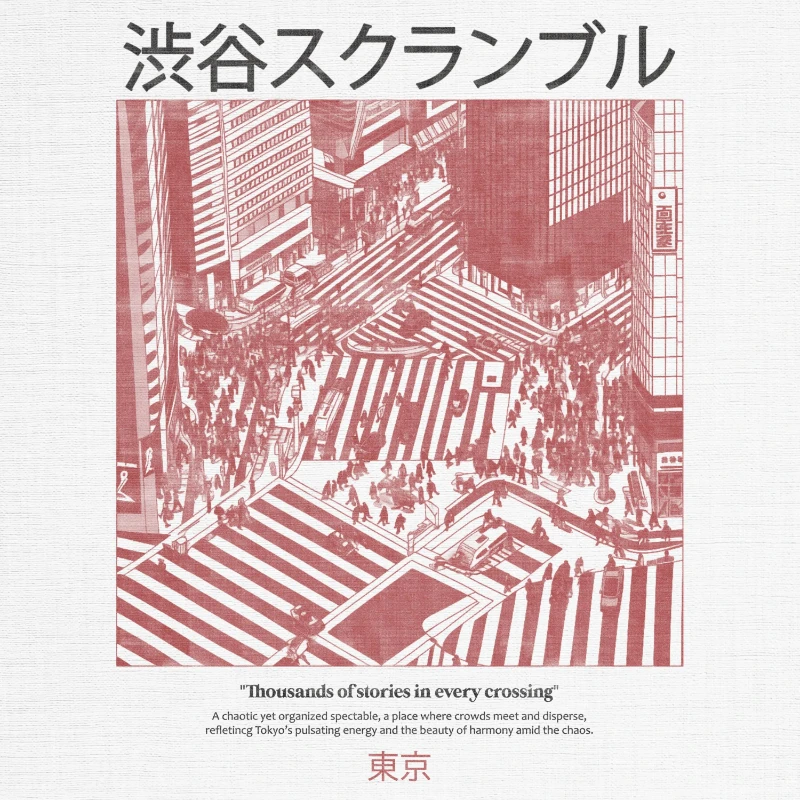Shibuya Crossing Graphic T-Shi - đánh giá và giá Photography Urban