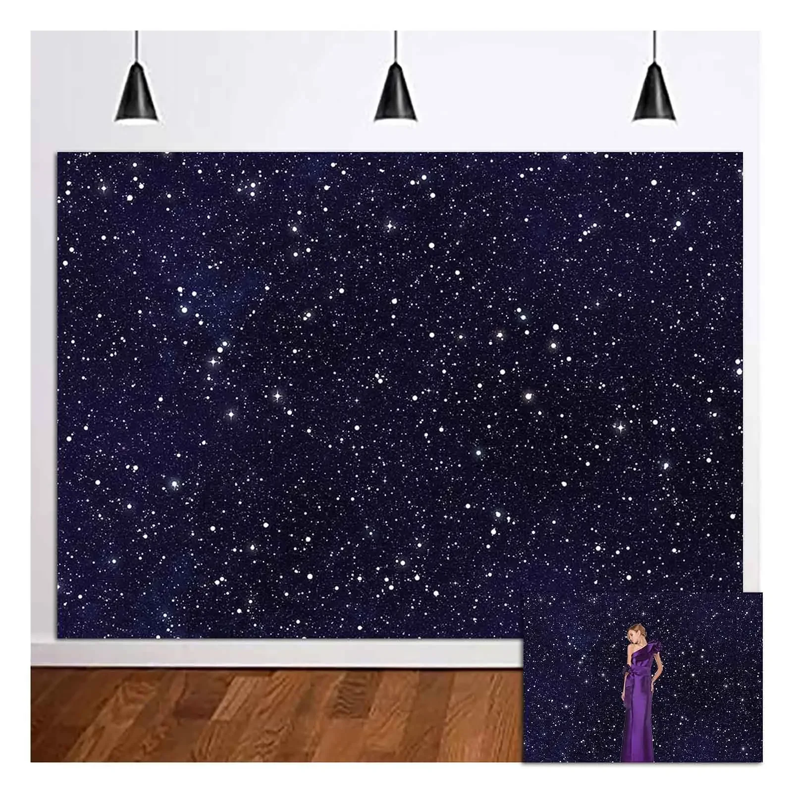 

Starry Sky Backdrops Universe Galaxy Theme Stars Deep Blue Universe Photography Background Baby Birthday Party Photo Decoration