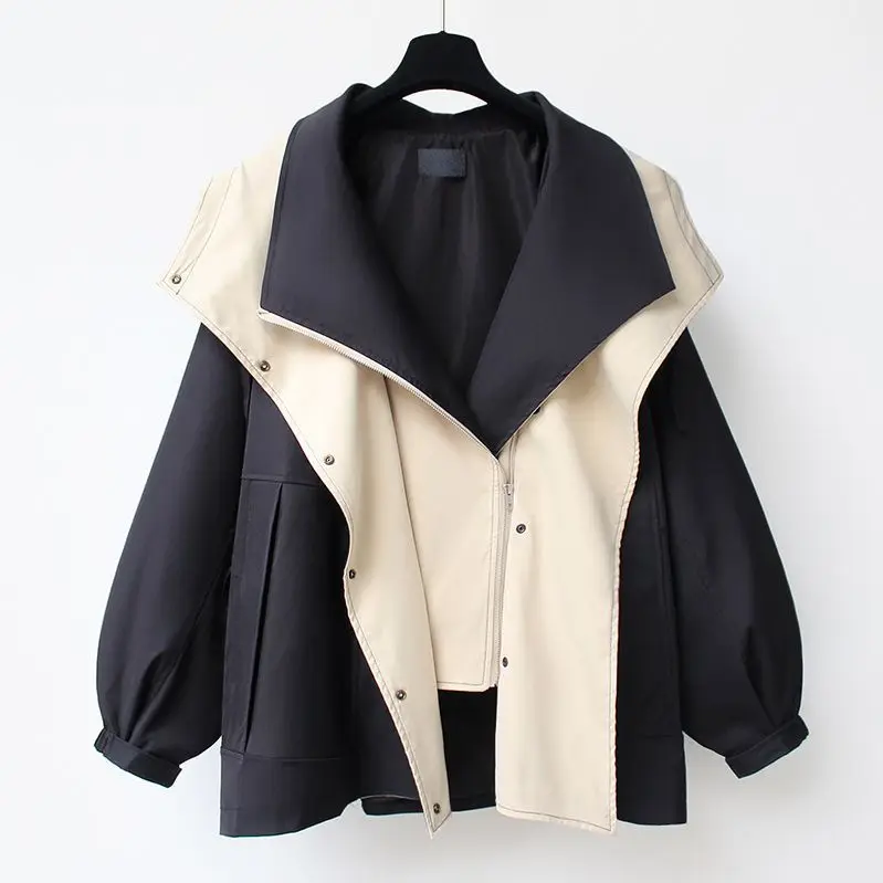 

Cropped Trench Coat With Belt Women'S Long Coats Crooped Streetwer Over-The-Knee Cotton-Padded Anti-Ultraviolet Sun-Protective