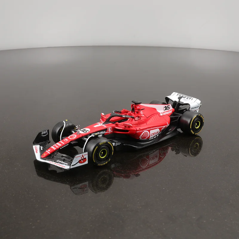 New In Stock Bburago 1:43 Ferrari Sf-23 Las Vegas Alloy Miniature Ferrari Formula Car Diecast Model #16 Charles Leclerc Toy Gift