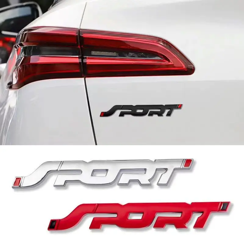 Car Sticker Styling Metal 3D Chrome Black Red Auto Trunk Racing Sport Word Letter Logo Emblem Fender Badge Decal Car Accessories