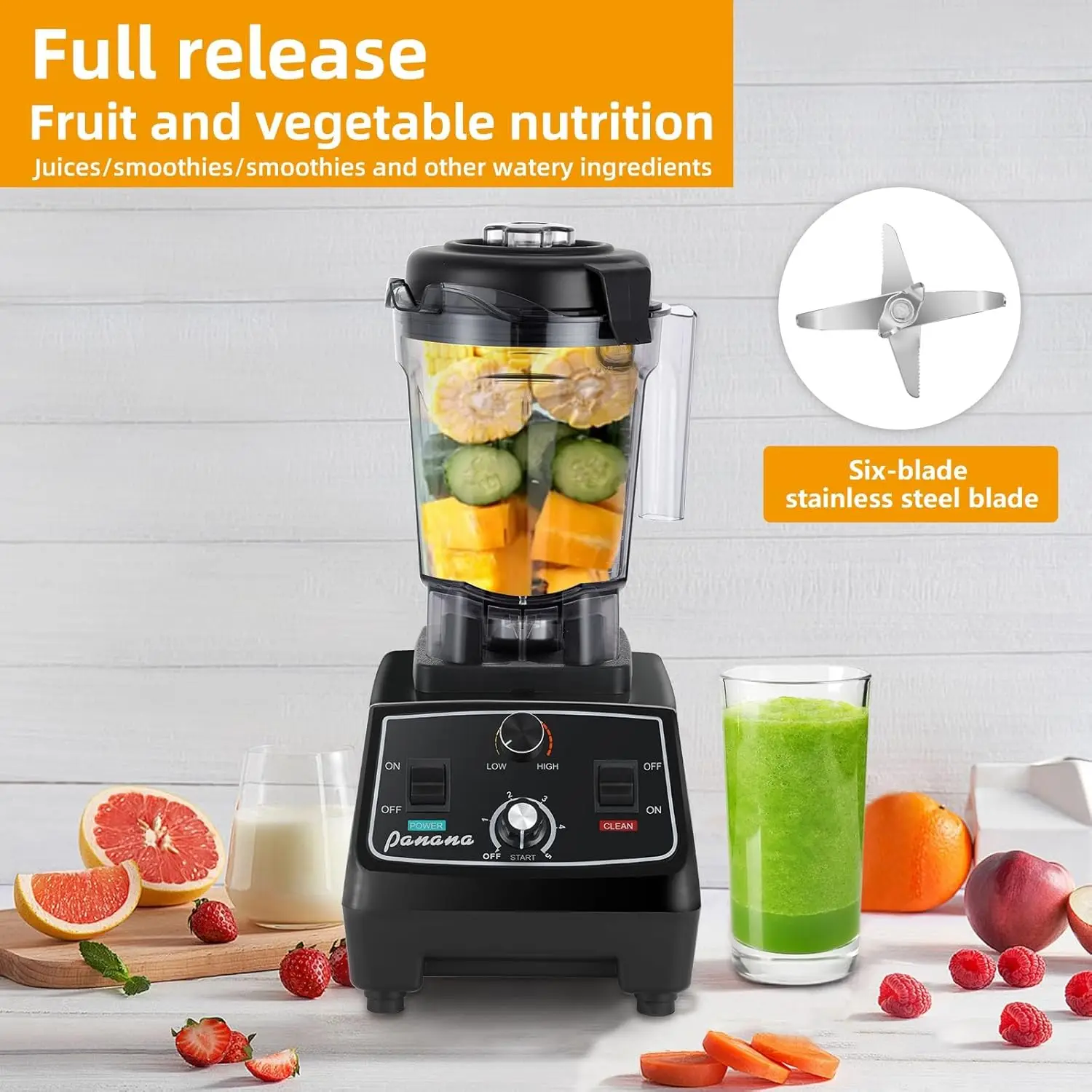 

Professional 1400W Countertop Blender, 68oz BPA-Free, Timer & Speed Control, Dishwasher Safe