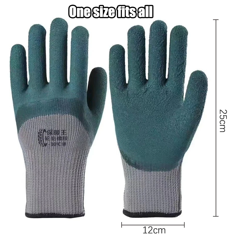 Winter Thickened And Velveted Tire Rubber Wear-resistant Anti-slip Construction Site Labor Protection Gloves Construction Gloves