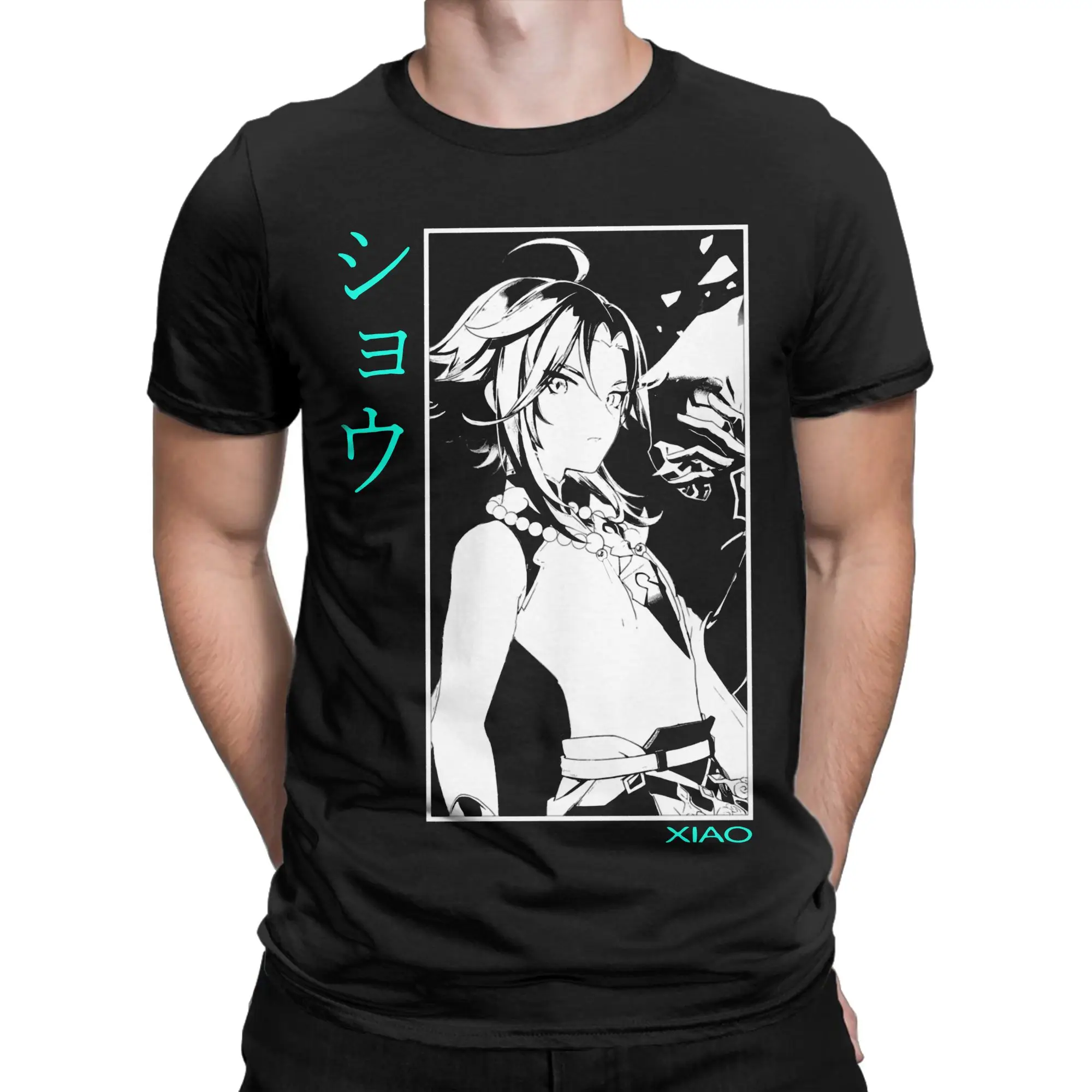Xiao for Men Women T Shirt Genshin Impact Anime Paimon Diluc Game Vintage Tee Shirt Crew Neck T-Shirt Cotton Gift Idea Clothes