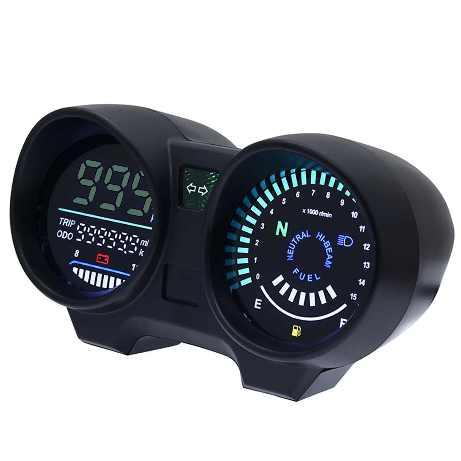 Plastic Motorbike LED Digital Dashboard Electronic Speedometer Tachometer RPM Meter for Brazil 150 Fan150 CG150 Accessories