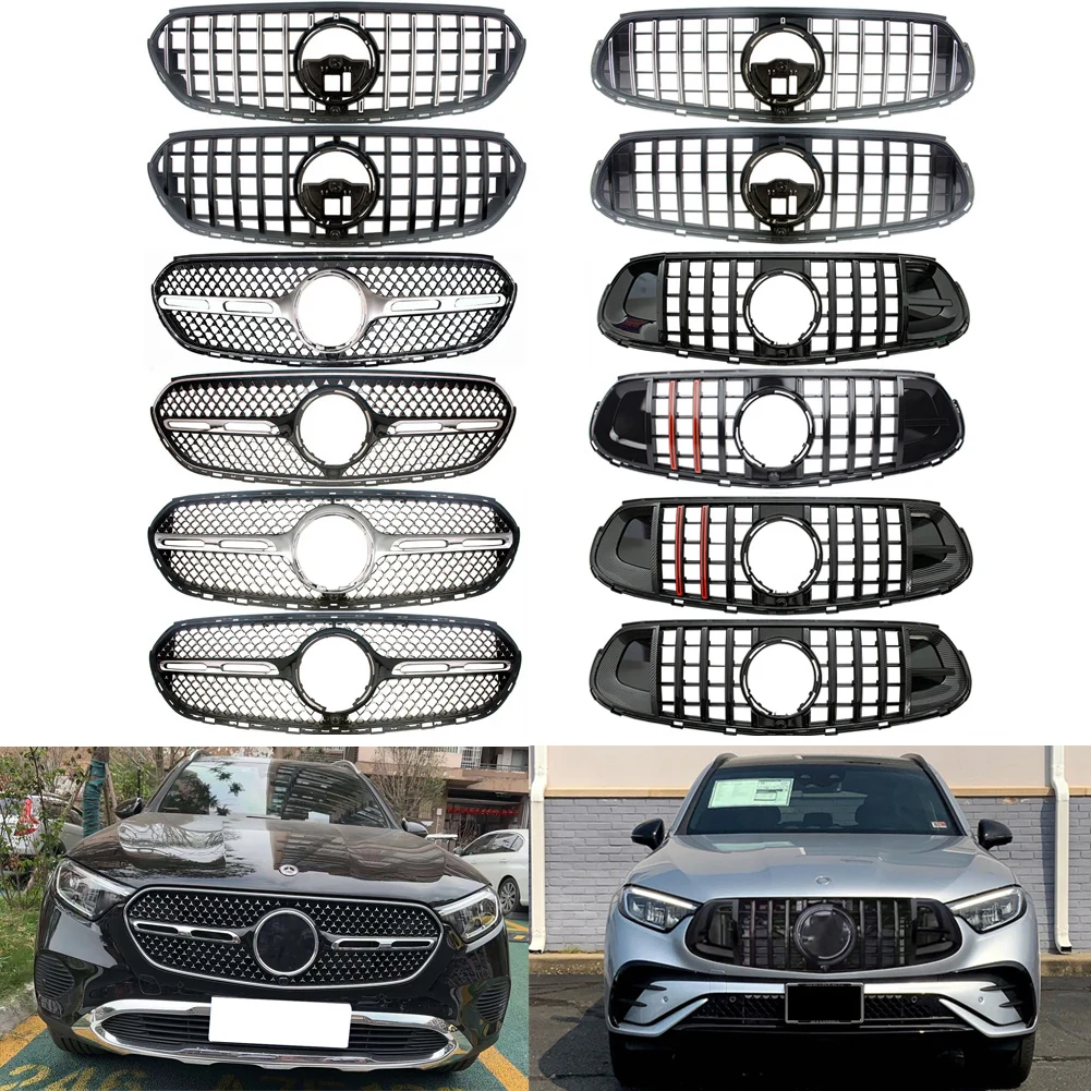 

GT-R Style Vertical Bar Hood Front Bumper Center Hood Grille Cover For Mercedes Benz X254 GLC43 GLC300 2023 2024 2025
