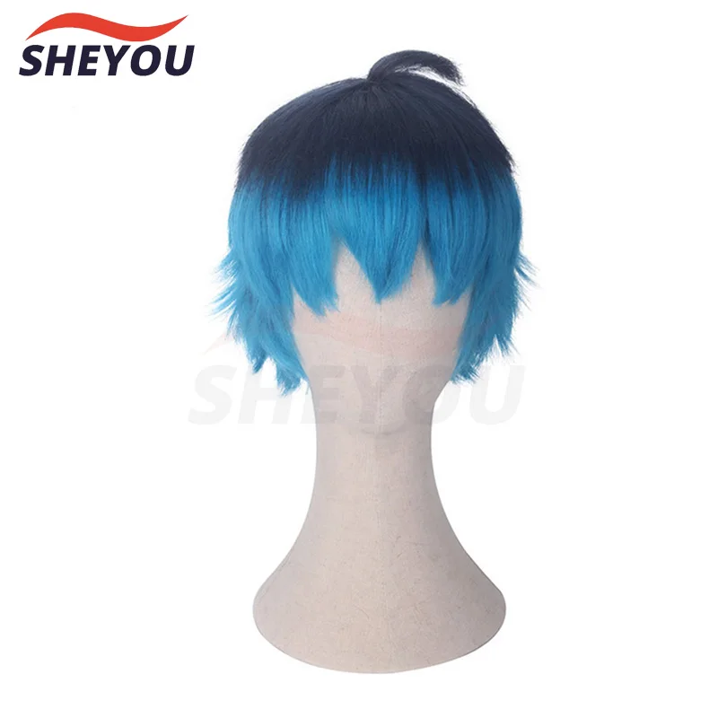 

Luka Couffaine Cosplay Wig Short Black Blue Heat Resistant Hair Synthetic Anime Wigs + Wig Cap