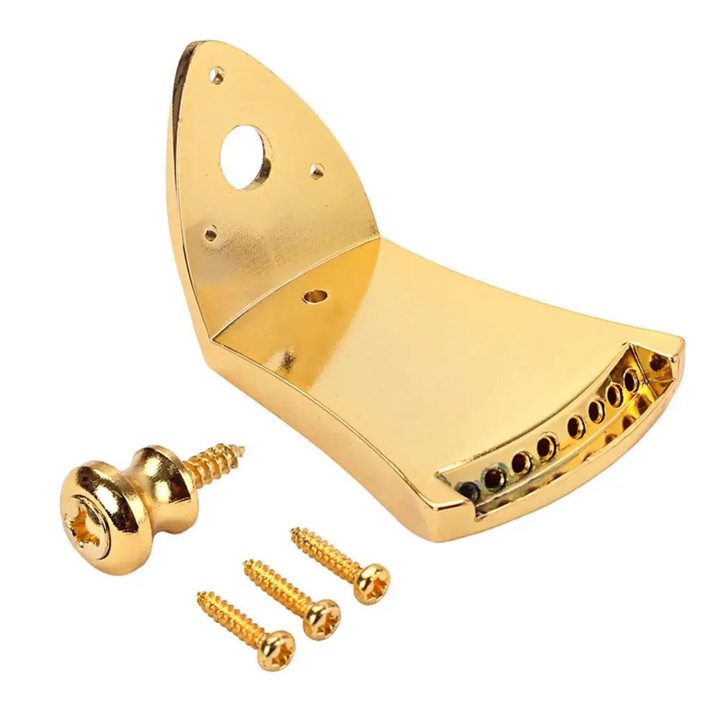 Tooyful Zinc Alloy Triangle 8 Strings Guitar Mandolin Tailpiece w/Screws Strap Buttons Parts