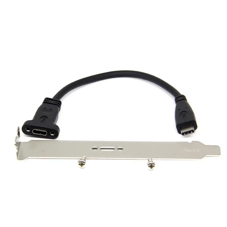 

USB 3.1 Type C Male to Female Front Panel Mount Data Extension Cable 16 Core Black 20cm