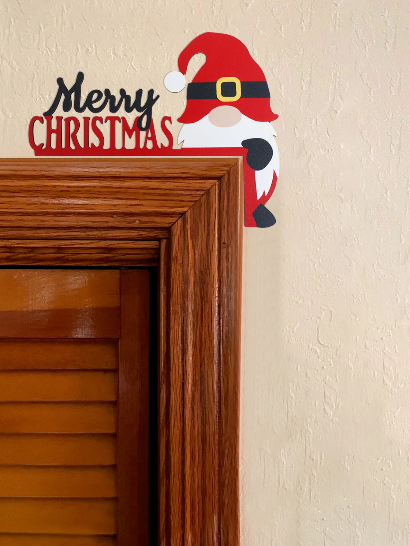 Christmas Wooden Santa Hat Door Topper Decoration Festive Holiday Hanging Decor Entryways Windows Wall Winter Home Decor Crafts