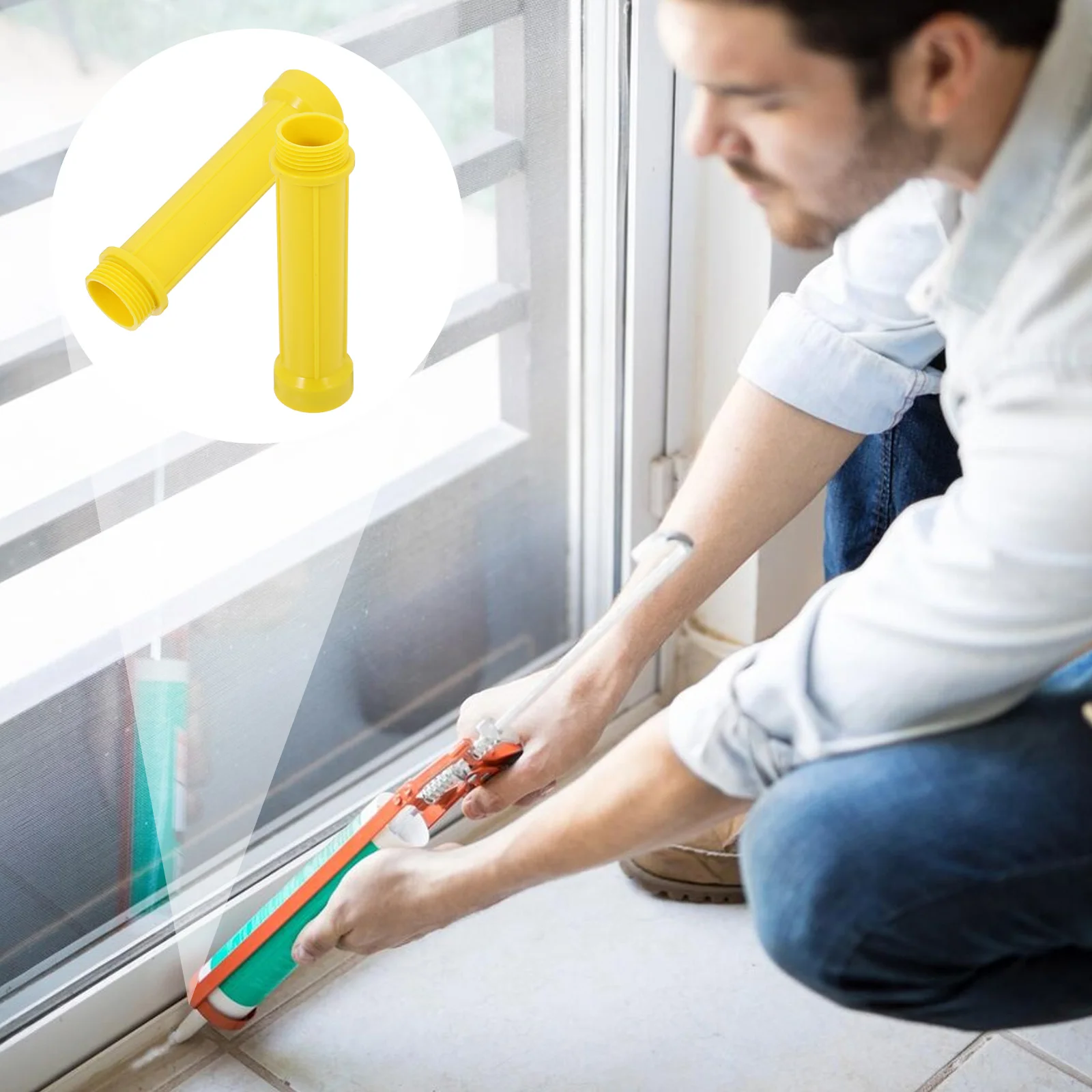 

4pcs Caulking Extension Tube Extended Tip For Precision Application Reusable Plastic Caulking Tool For Glass Glue Structural