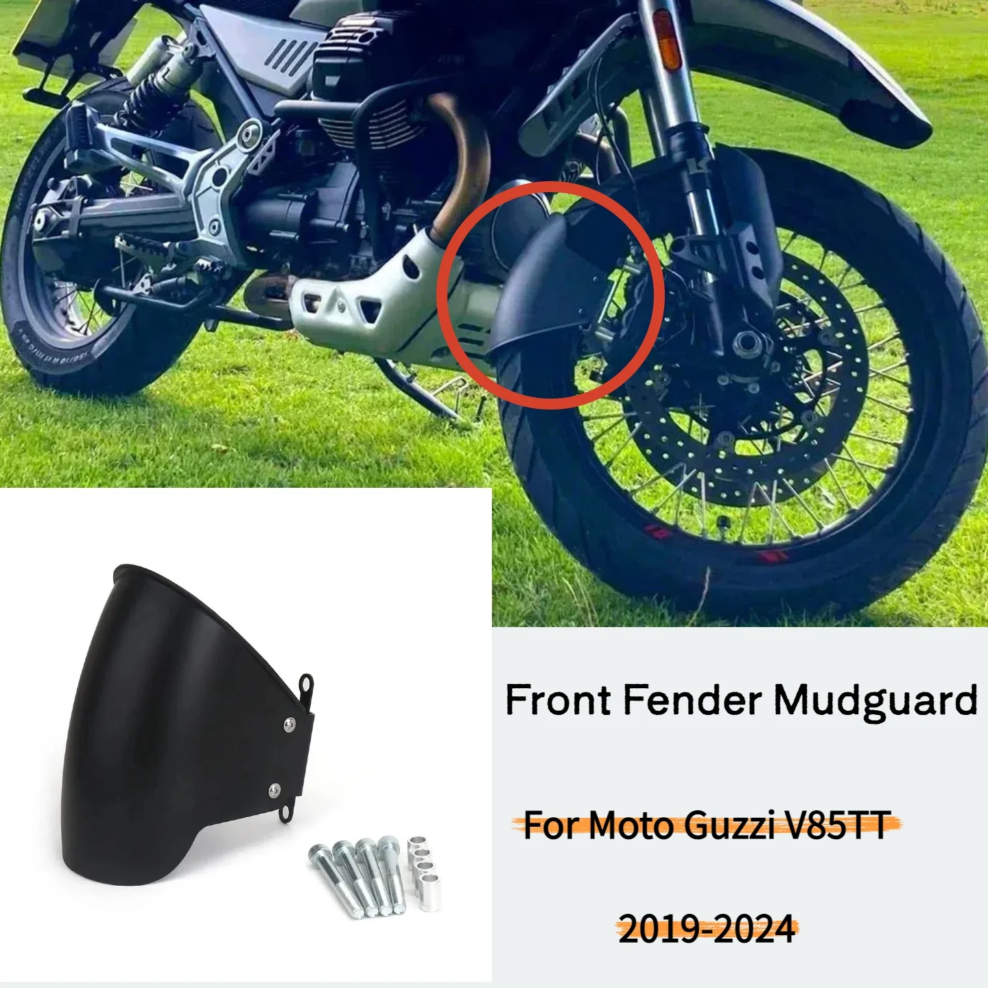 

Для Moto Guzzi V85TT V85 V85tt V85 TT 2019-2024 мотоциклетное переднее крыло, черный брызговик, чехол