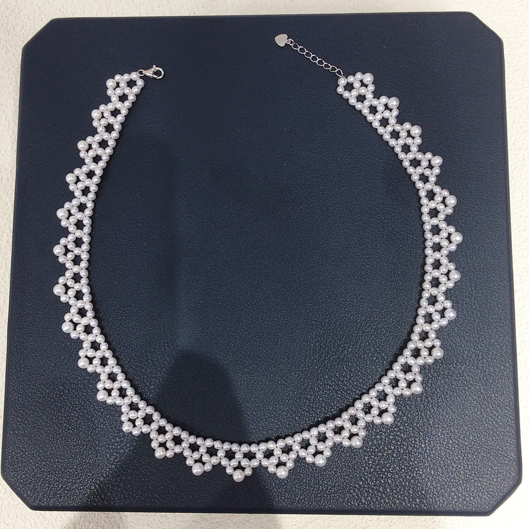 ZHBORUINI Premium Jewelry Freshwater Pearl Collar Hand Knitting Mini Pearl Factory Direct Sale Retro Fashion Wedding Gifts