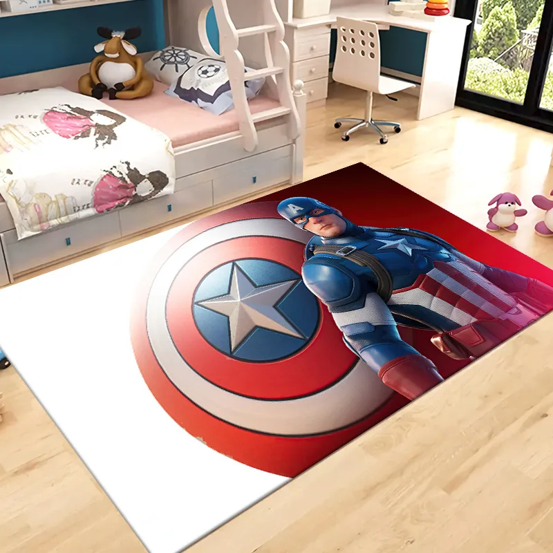 Avengers Superhero Spider Man Large Living Room Kitchen Non Slip Rug Captain America Bedroom Bedside Mat Home Decor Carpet