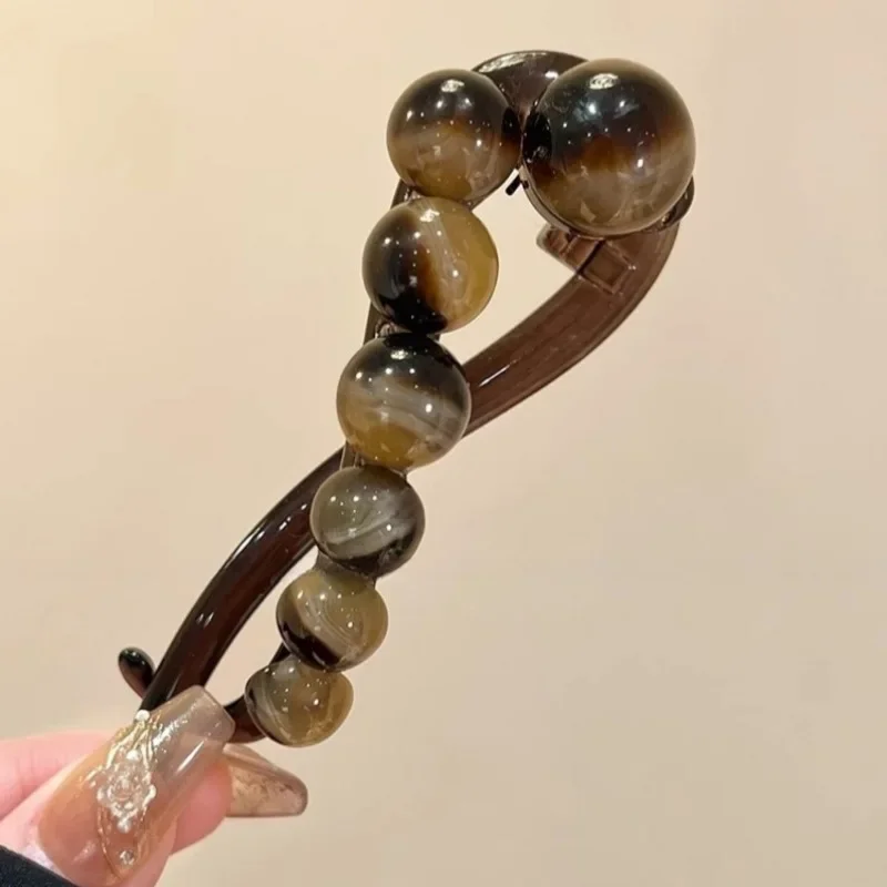 Korean Fashion Twist Hair Clip for Women Girls Elegant Irregular Beads Twisted Hairpin Hair Styling Accessories New Headwear