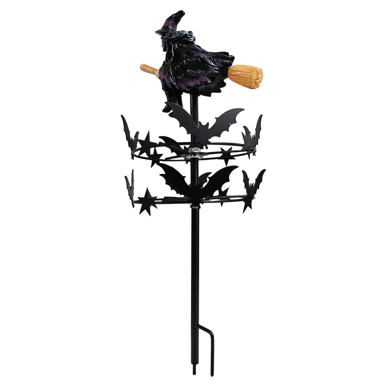 Outdoor Witch Garden Stake Metal Halloween Yard Art Stake Halloween Lawn Ornament for Garden Patio Pathway Fall Decorations