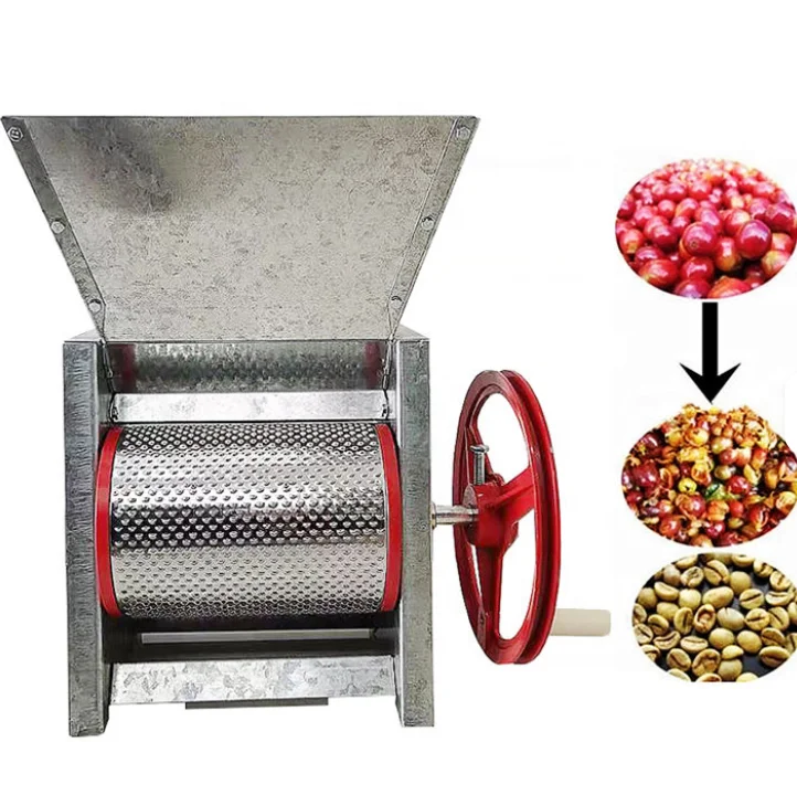 Hand And Engine Operate Fresh Coffee Beans Huller And Peeling Machine For Coffee Processing