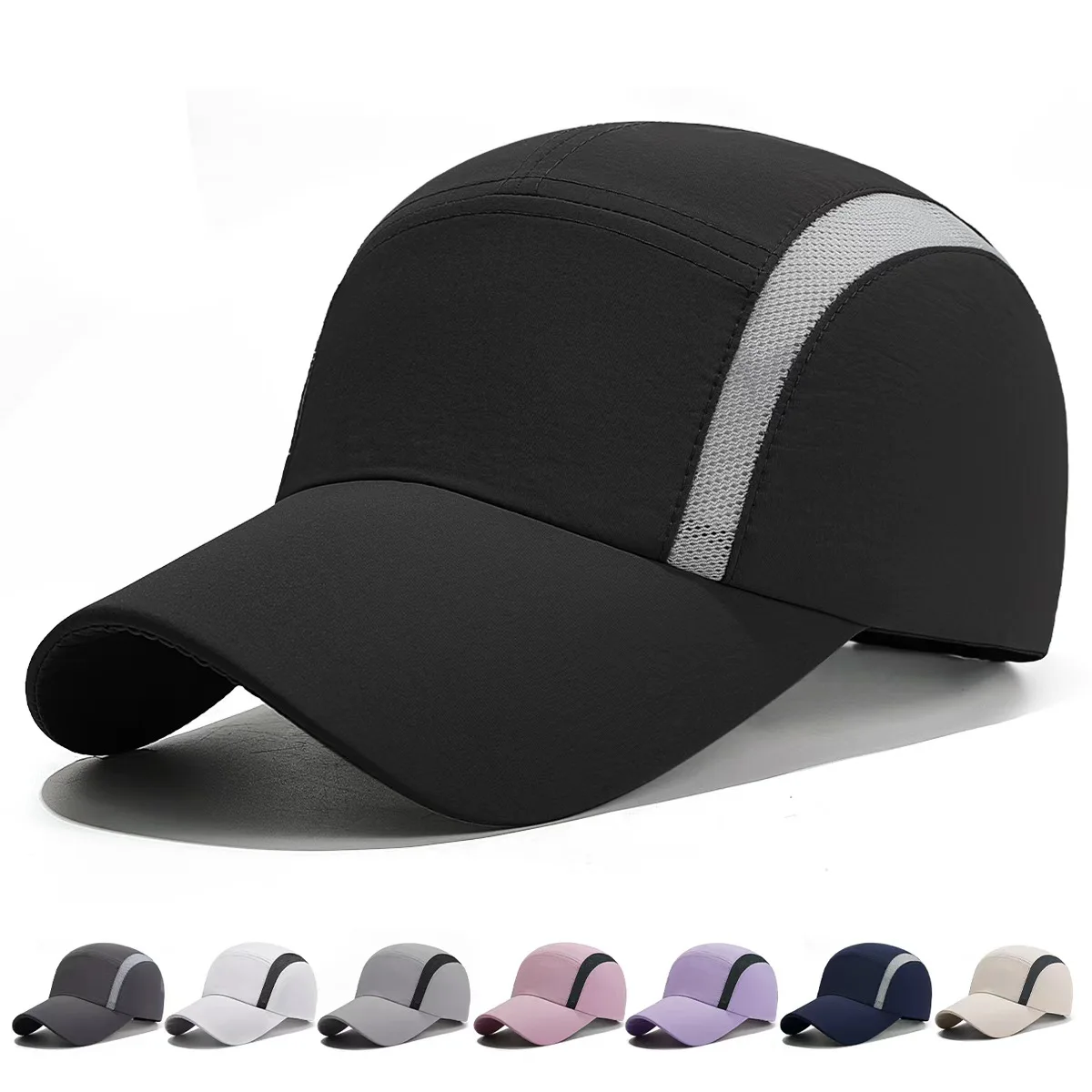 Summer quick-dry solid baseball cap breathable mesh splicing visor high-quality finely crafted brand sun hat
