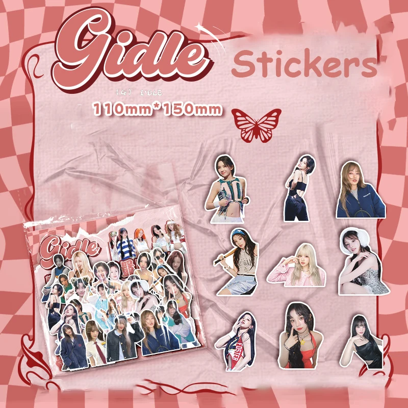 40Pcs/Bag Kpop Group Sticker Gidle Yuqi Yujin Gaeul Water Proof Selfie-Sticker Cup Decals Notebook Decorative Fans DIY Stickers