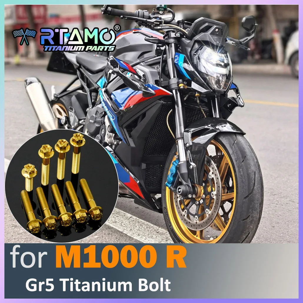 RTAMO Gr5 Titanium Bolt Windshield Bolt Front Fender Brake Disc Caliper Screw Fit for BMW M1000 R 2024