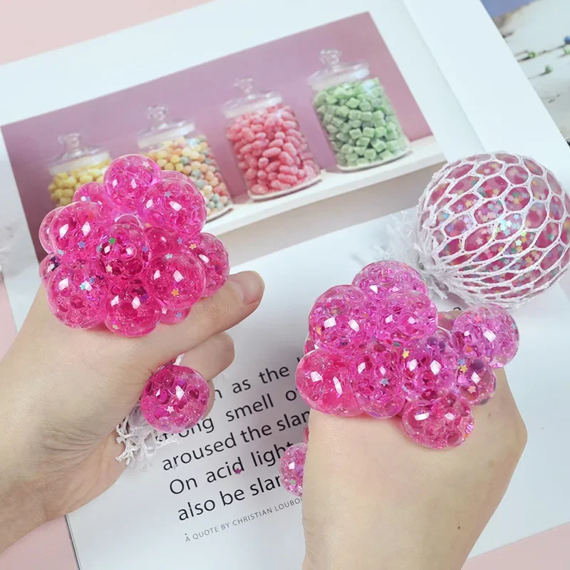 

Colorful Star Squeezing Ball Squishy Ball 3D Stress Relief Sensory Toys Adults Anti-Anxiety Fidget Toy with Non-Toxic for Office