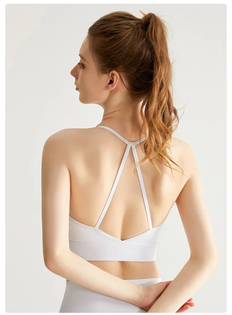 High Strength Sports Underwear For Women Halter Spaghetti Strap Yoga Shockproof Run Tops Wearing Outside Fitness Beautiful Back