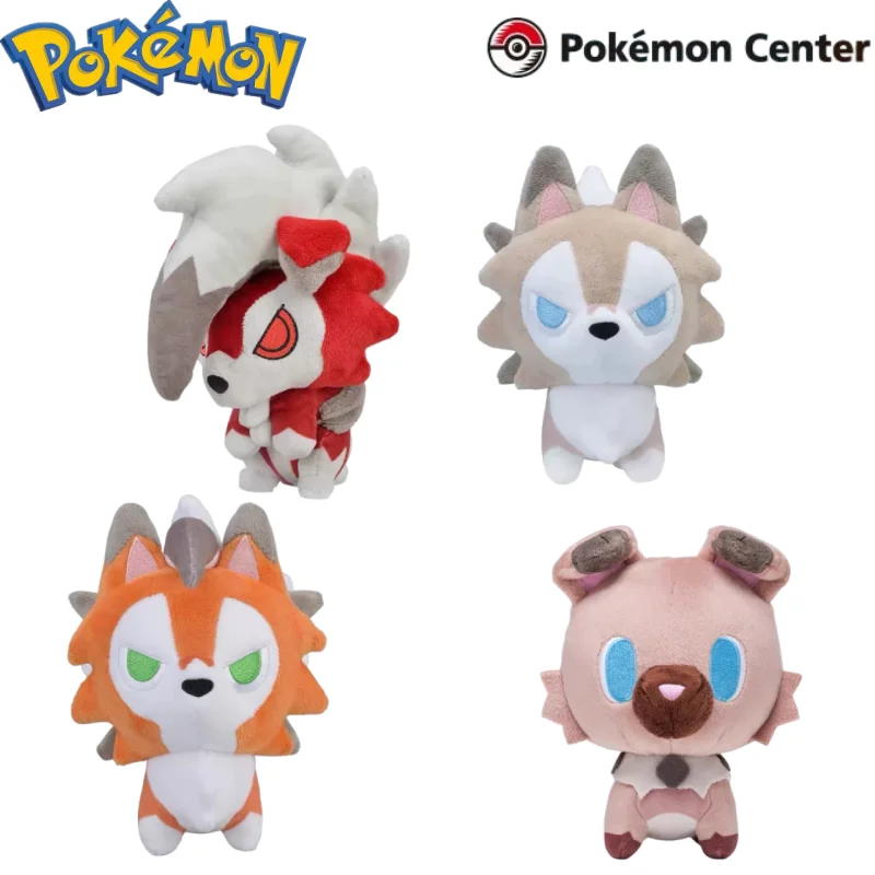 original-pokemon-fit-plush-doll-rockruff-lycanroc-midday-midnight-dusk-form-soft-stuffed-doll-anime-ornament-collection-gift