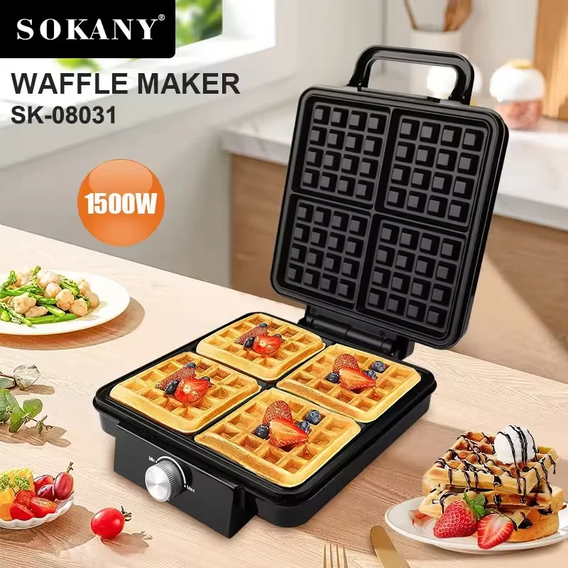 Sokany 08031 New Style Electric Breakfast Toaster Press Grill Sandwich Maker Machine with Non-stick Coating for Home Use