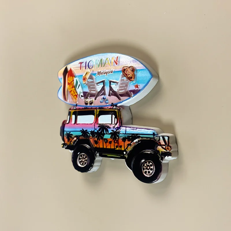 ماليزيا جزيرة تيومان بسيطة الحديثة المناظر الطبيعية شاطئ Car3DResin الثلاجة المغناطيسي زخرفة