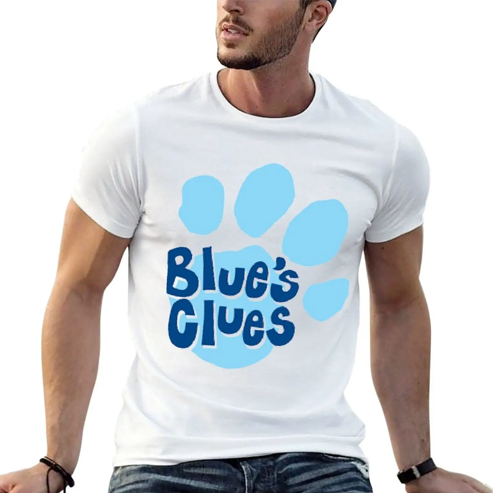 T-shirt blues clues en coton, t-shirt 100% coton, t-shirt uni pour homme, t-shirt personnalisé