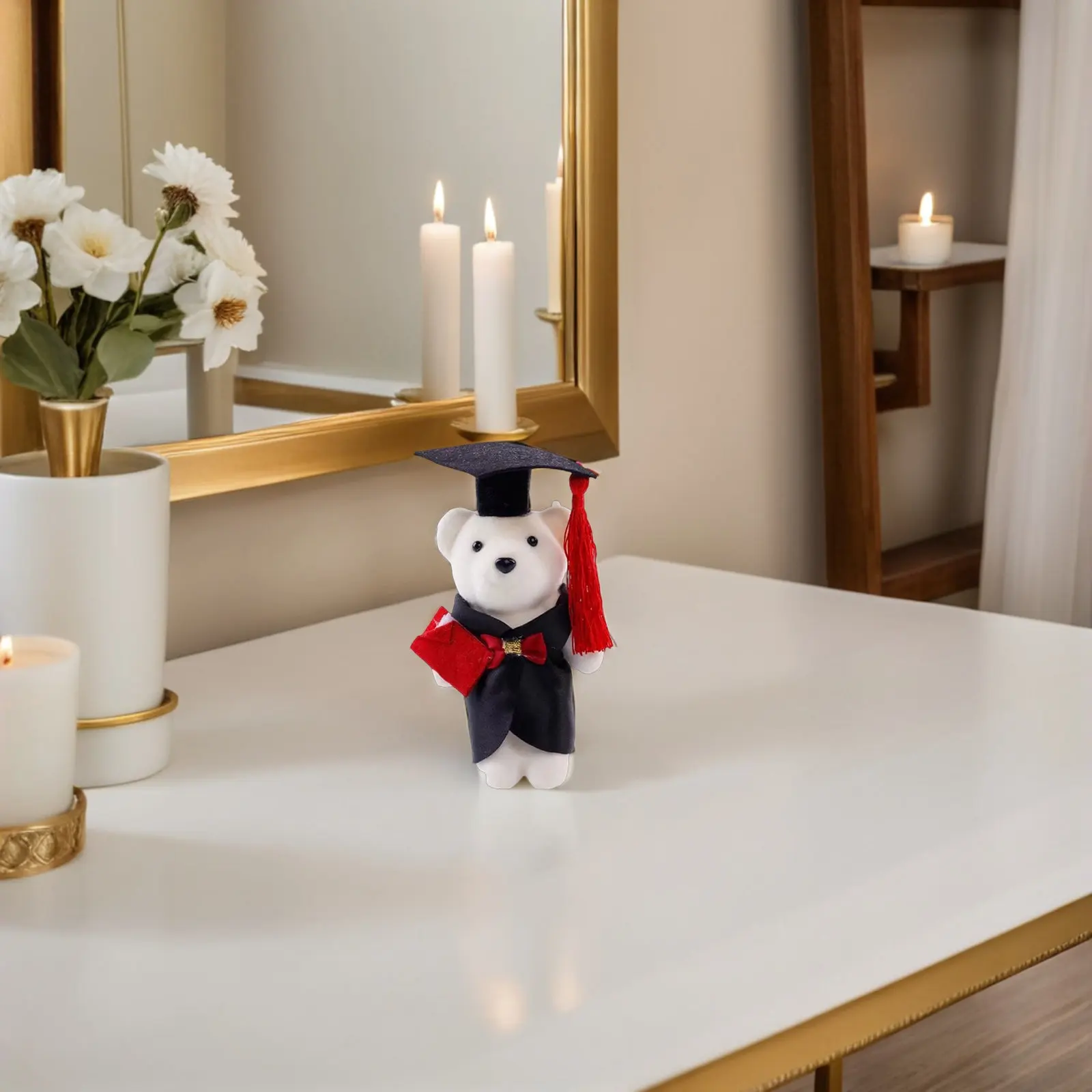 Lot de 10 mini-ours en peluche doux pour bouquets de remise de diplôme, cadeaux de fête de remise de diplôme, célébration de la fin des études secondaires et universitaires