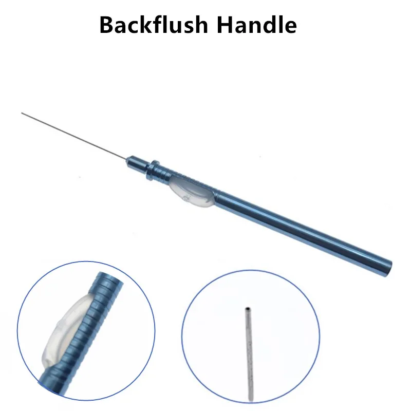 Backflush handle Aspiration Needle Straight with silica gel cannulation inside removable head Ophthalmic instrument