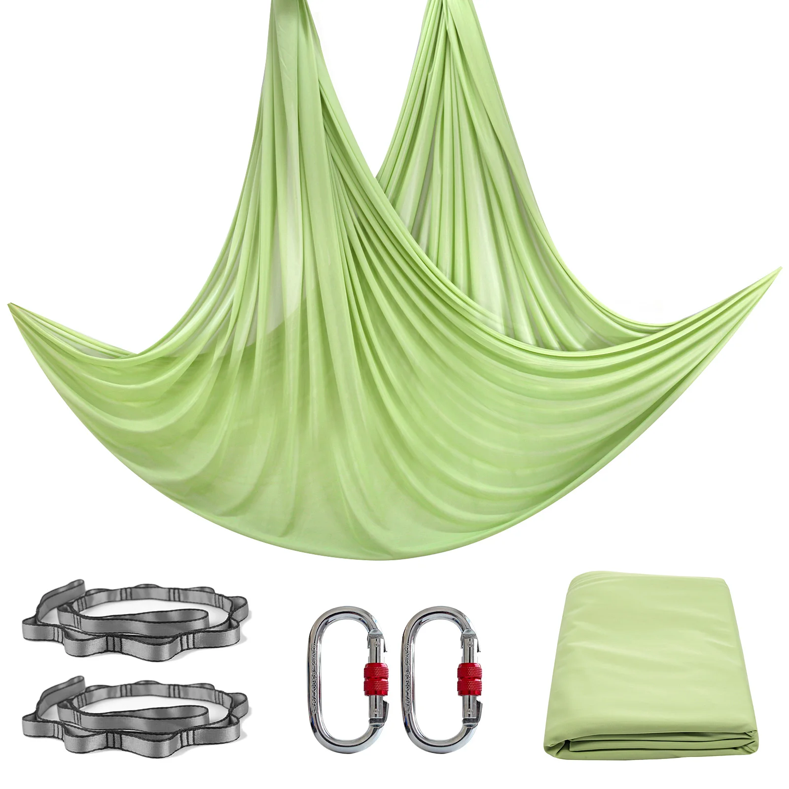 Aerial Yoga Hammock Set, Carabiners Margarida Cadeia Acessórios, Médio Elastic Monocromático Sling para Estúdio, 6 m