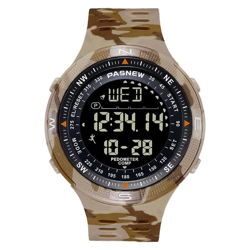 Montre digitale militaire étanche Boussole Homme Plongeur Electronique Garçon Horloge à main Grande montre de sport multifonction pour l'extérieur, homme