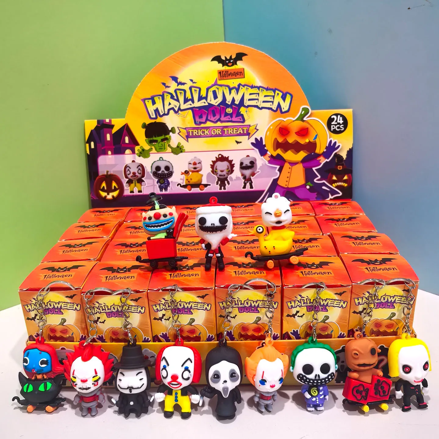 

Halloween ghost blind key chain Christmas doll pendant bag hanging gift key blind box