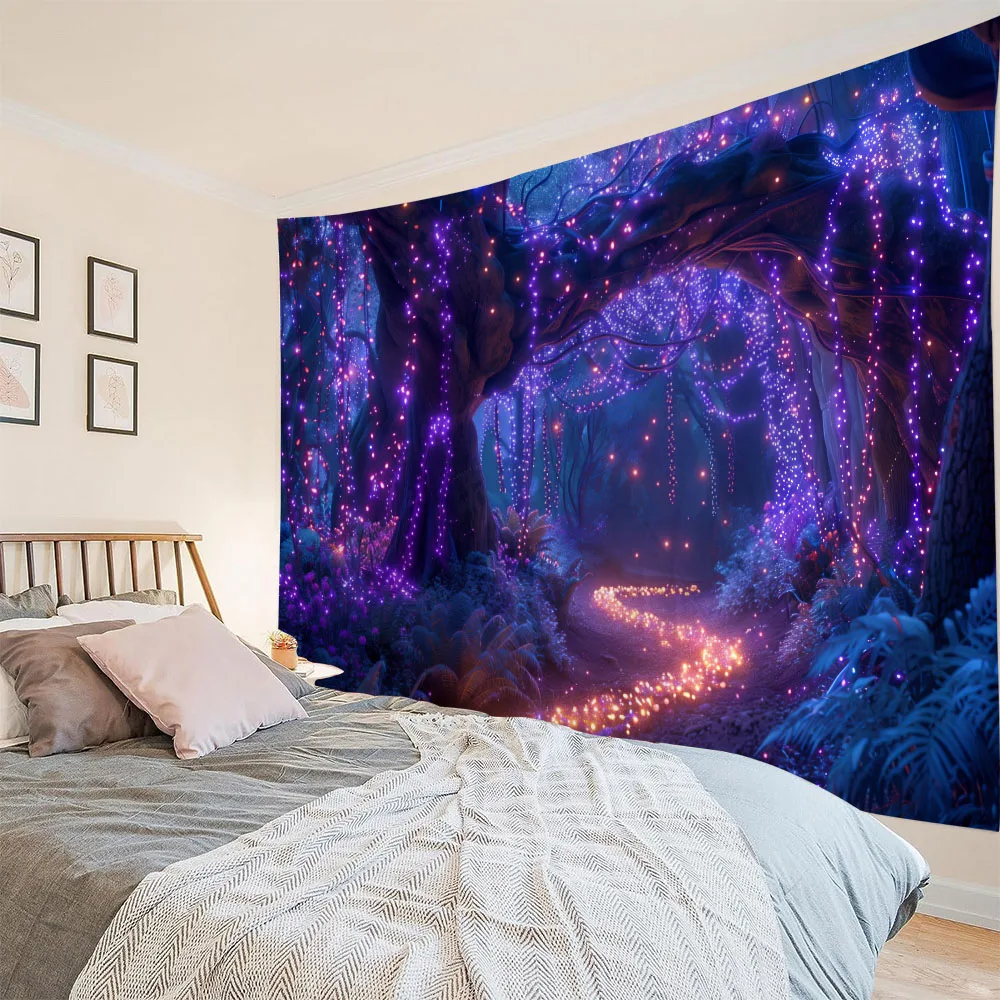 

Dreamy Magic Forest Mangrove Tapestry Bedroom Fabric Mural Living Room Sofa Wall Background Decoration Poster