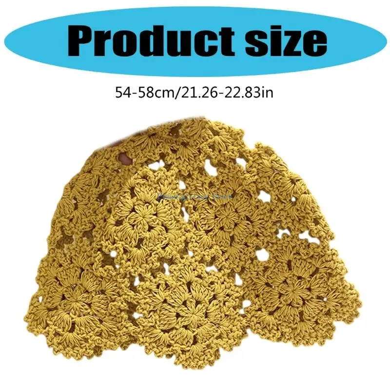 652B اليد محبوك قبعة صغيرة مجوفة الجمجمة قبعة مريحة والأزياء أغطية الرأس للإناث عطلة ارتداء جميع مطابقة